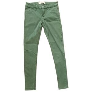 Hollister Superskinny  5R 27x31 Army Green Stretch Jeans